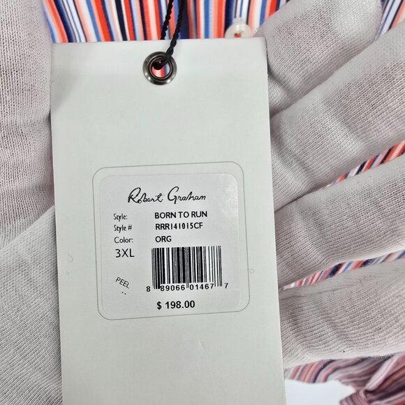 Robert Graham Men's Button-Up Shirt 3XL Multicolor Striped Paisley Flip Cuff - Picture 12 of 12